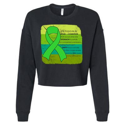 Gastric Awareness Month Funny Gift Definition Of Gastroparesis Gift Cropped Pullover Crew