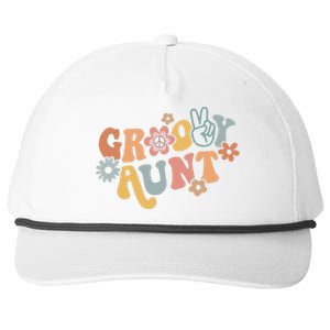 Groovy Aunt Matching Family 1st Birthday Party Snapback Five-Panel Rope Hat