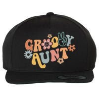 Groovy Aunt Matching Family 1st Birthday Party Wool Snapback Cap