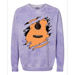 Guitar Acoustic Music Guitarist Musician Gift Colorblast Crewneck Sweatshirt