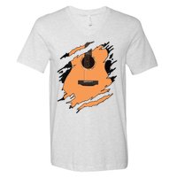 Guitar Acoustic Music Guitarist Musician Gift V-Neck T-Shirt