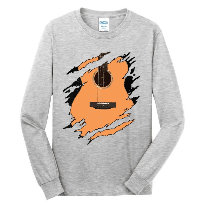 Guitar Acoustic Music Guitarist Musician Gift Tall Long Sleeve T-Shirt