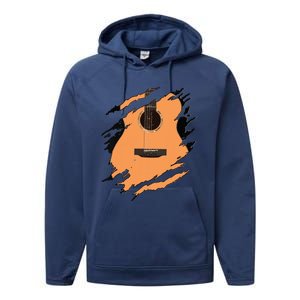 Guitar Acoustic Music Guitarist Musician Gift Performance Fleece Hoodie