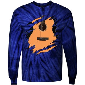 Guitar Acoustic Music Guitarist Musician Gift Tie-Dye Long Sleeve Shirt