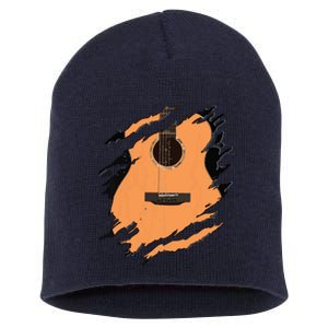 Guitar Acoustic Music Guitarist Musician Gift Short Acrylic Beanie