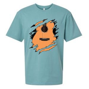 Guitar Acoustic Music Guitarist Musician Gift Sueded Cloud Jersey T-Shirt