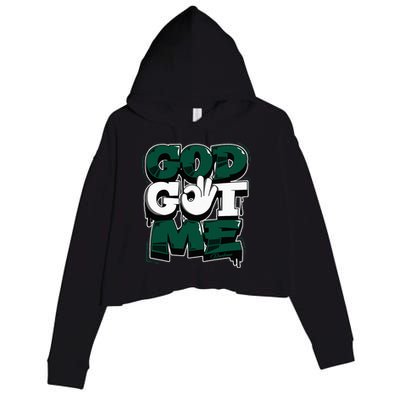 God And Me Oxidized Green 4s Matching Crop Fleece Hoodie