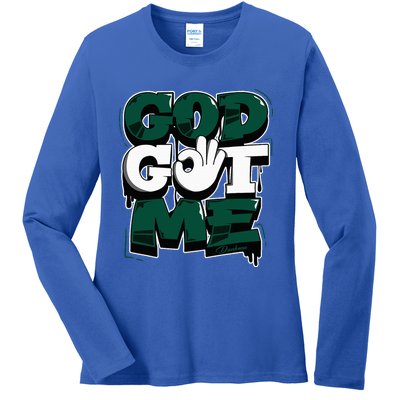 God And Me Oxidized Green 4s Matching Ladies Long Sleeve Shirt