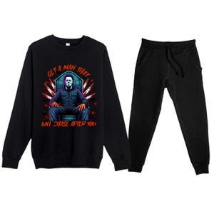 Get A Man That Will Chase After You Est 1978 Myers Halloween Premium Crewneck Sweatsuit Set