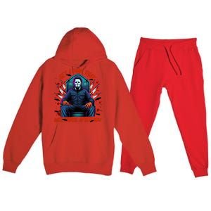 Get A Man That Will Chase After You Est 1978 Myers Halloween Premium Hooded Sweatsuit Set