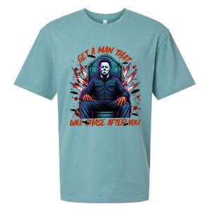 Get A Man That Will Chase After You Est 1978 Myers Halloween Sueded Cloud Jersey T-Shirt