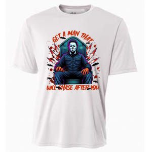 Get A Man That Will Chase After You Est 1978 Myers Halloween Cooling Performance Crew T-Shirt