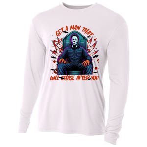 Get A Man That Will Chase After You Est 1978 Myers Halloween Cooling Performance Long Sleeve Crew