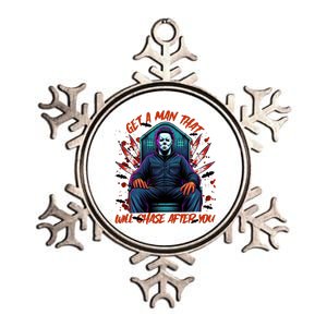 Get A Man That Will Chase After You Est 1978 Myers Halloween Metallic Star Ornament