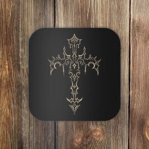 Grunge Aesthetic Mall Goth Gothic Cross Coaster