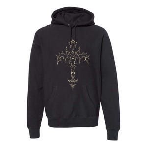 Grunge Aesthetic Mall Goth Gothic Cross Premium Hoodie