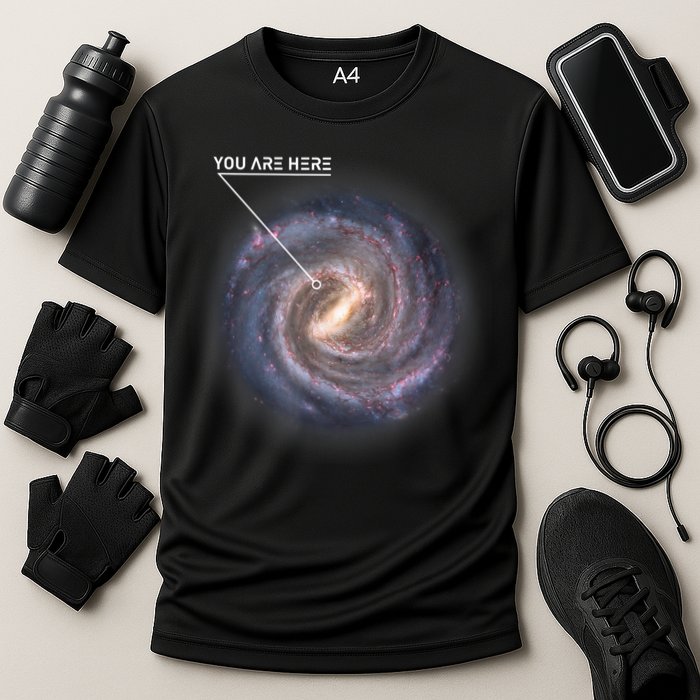 Galaxy Astronomy Milky Way Space SciFi Cooling Performance Crew T-Shirt