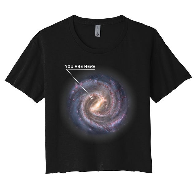 Galaxy Astronomy Milky Way Space SciFi Women's Crop Top Tee
