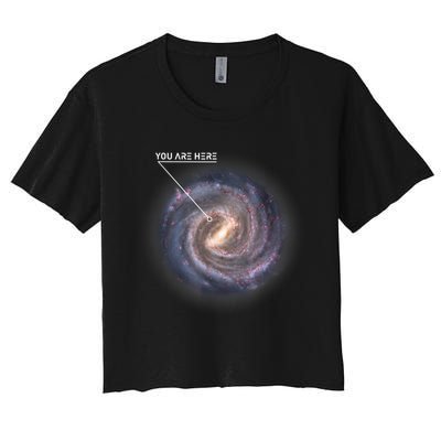 Galaxy Astronomy Milky Way Space SciFi Women's Crop Top Tee