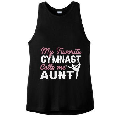 Gymnastics Aunt My Favorite Gymnast Calls Me Aunt Ladies PosiCharge Tri-Blend Wicking Tank