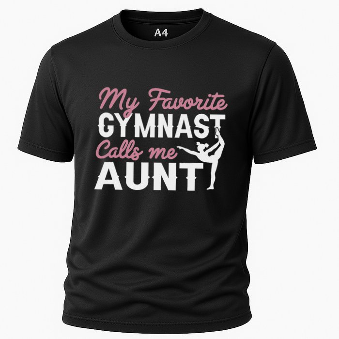 Gymnastics Aunt My Favorite Gymnast Calls Me Aunt Cooling Performance Crew T-Shirt