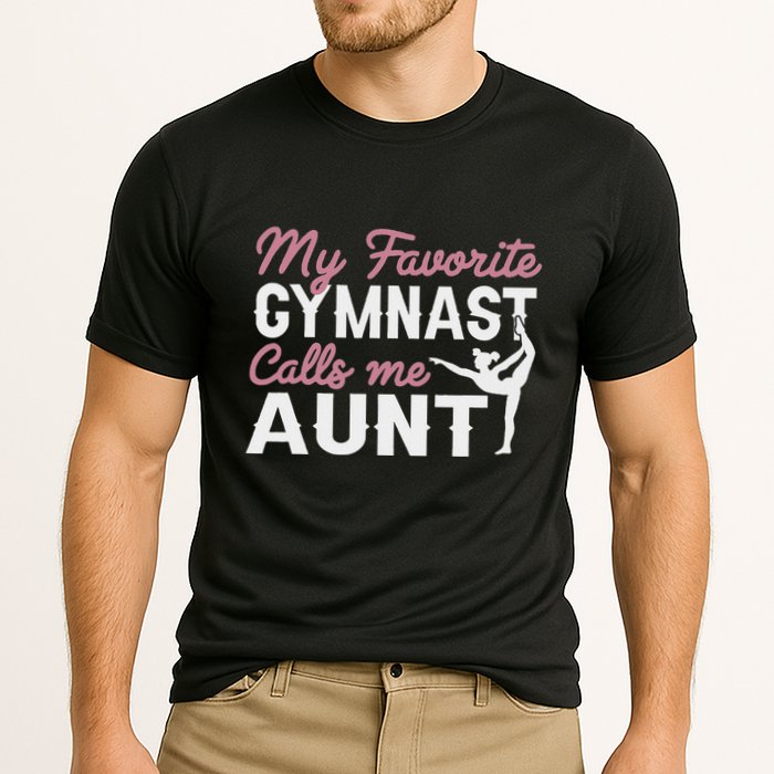 Gymnastics Aunt My Favorite Gymnast Calls Me Aunt Cooling Performance Crew T-Shirt