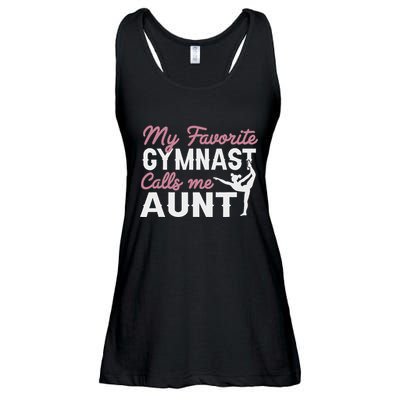 Gymnastics Aunt My Favorite Gymnast Calls Me Aunt Ladies Essential Flowy Tank