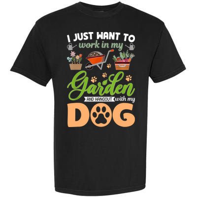 Garden And My Dog Plants Lover Funny Gardener Gardening Garment-Dyed Heavyweight T-Shirt
