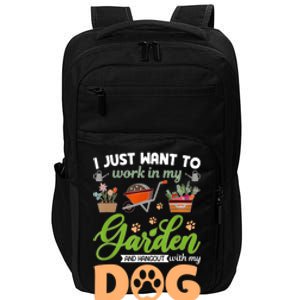 Garden And My Dog Plants Lover Funny Gardener Gardening Impact Tech Backpack