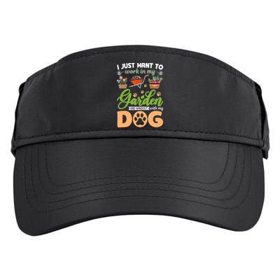 Garden And My Dog Plants Lover Funny Gardener Gardening Adult Drive Performance Visor