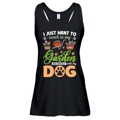 Garden And My Dog Plants Lover Funny Gardener Gardening Ladies Essential Flowy Tank