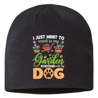 Garden And My Dog Plants Lover Funny Gardener Gardening Sustainable Beanie
