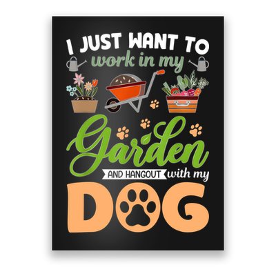 Garden And My Dog Plants Lover Funny Gardener Gardening Poster