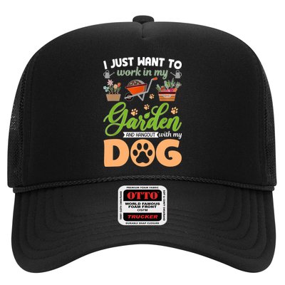Garden And My Dog Plants Lover Funny Gardener Gardening Trucker Hat