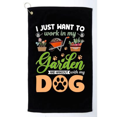 Garden And My Dog Plants Lover Funny Gardener Gardening Golf Towel