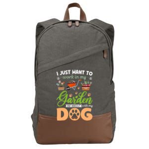 Garden And My Dog Plants Lover Funny Gardener Gardening Cotton Canvas Backpack