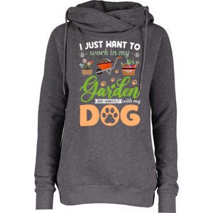 Garden And My Dog Plants Lover Funny Gardener Gardening Womens Funnel Neck Pullover Hood