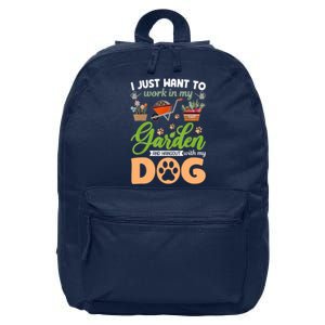 Garden And My Dog Plants Lover Funny Gardener Gardening 16 in Basic Backpack