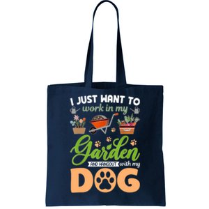 Garden And My Dog Plants Lover Funny Gardener Gardening Tote Bag