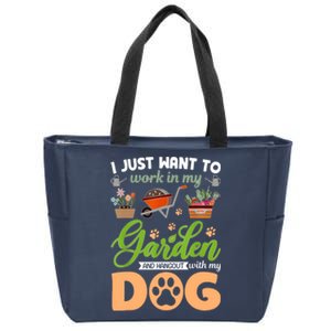 Garden And My Dog Plants Lover Funny Gardener Gardening Zip Tote Bag