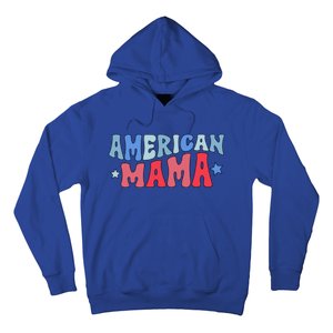 Groovy American Mama 4th Of July American Mom Gift Hoodie