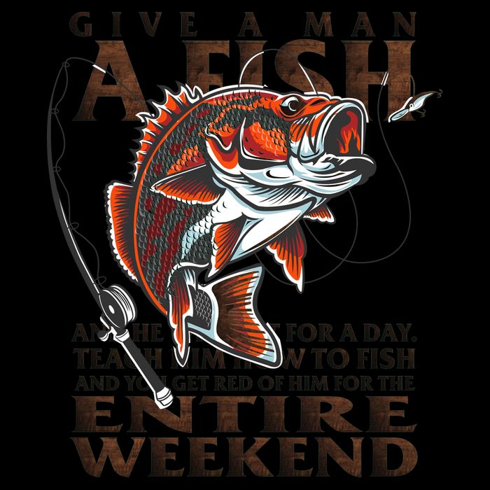Give A Man A Fish Funny Fishing Fanatic Cooling Performance Crew T-Shirt