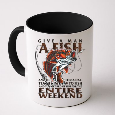Give A Man A Fish Funny Fishing Fanatic Mug