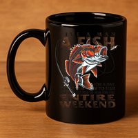 Give A Man A Fish Funny Fishing Fanatic 11oz C Handle Ceramic Mug