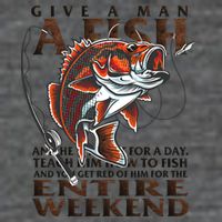 Give A Man A Fish Funny Fishing Fanatic T-Shirt