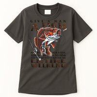 Give A Man A Fish Funny Fishing Fanatic Tall T-Shirt
