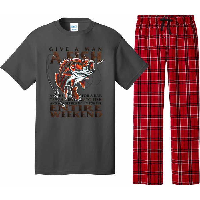 Give A Man A Fish Funny Fishing Fanatic Pajama Set