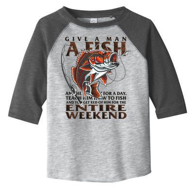 Give A Man A Fish Funny Fishing Fanatic Toddler Fine Jersey T-Shirt