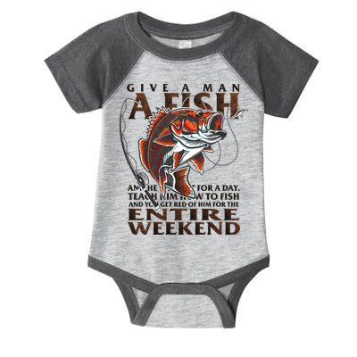 Give A Man A Fish Funny Fishing Fanatic Infant Baby Jersey Bodysuit