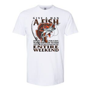 Give A Man A Fish Funny Fishing Fanatic Softstyle CVC T-Shirt